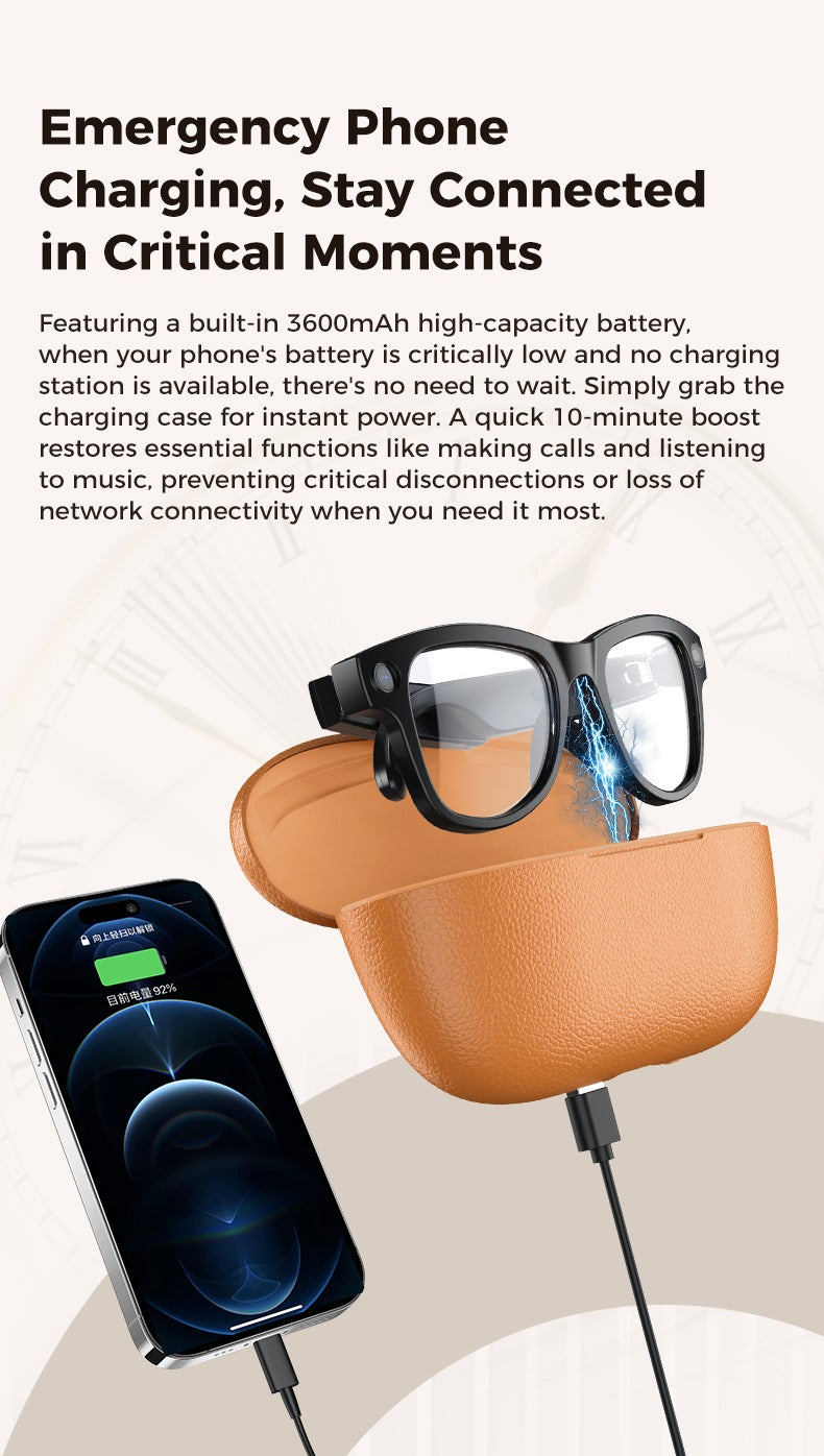 Myo Smart Glasses – Clear Lens Edition + Charging Case