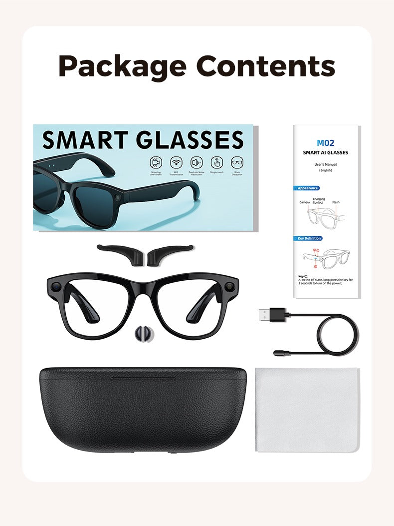 Myo Smart Glasses – Clear Lens Edition + Charging Case